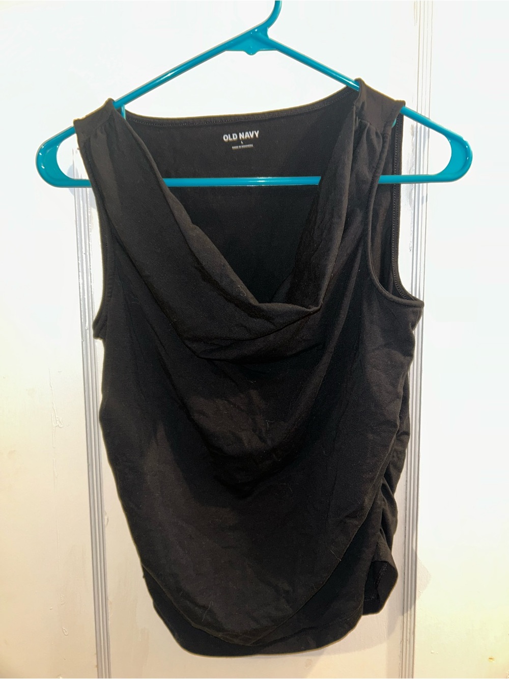 Old Navy Black Draped Cowl Neck Tank